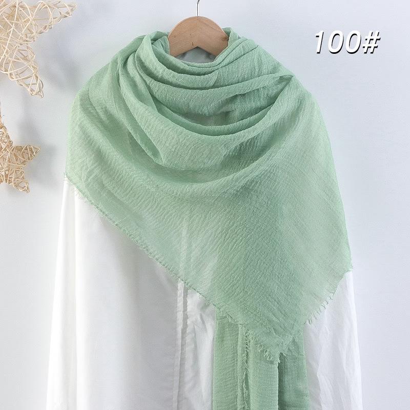 Sciarpa da donna in cotone lino seta - Per tutte le stagioni, colore unito, versatile foulard per testa e parasole