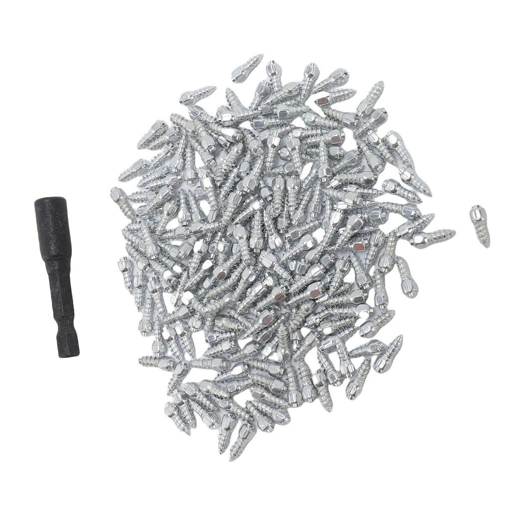 200 PEZZI 12mm Chiodi per Pneumatici Acciaio Antiscivolo Antighiaccio Neve Punte per Pneumatici con Strumento di Installazione per Moto Motocicletta Fuoristrada