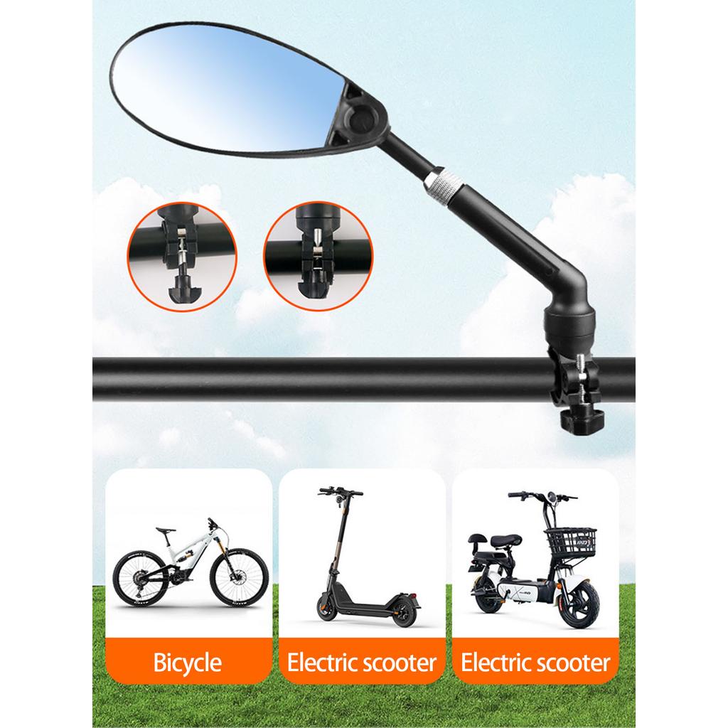 2Pcs Extendable Wide Angles Cycling Handlebars Safety Rearview Spots Mirror 360 Rotating Bike Rearview Mirror Enduring