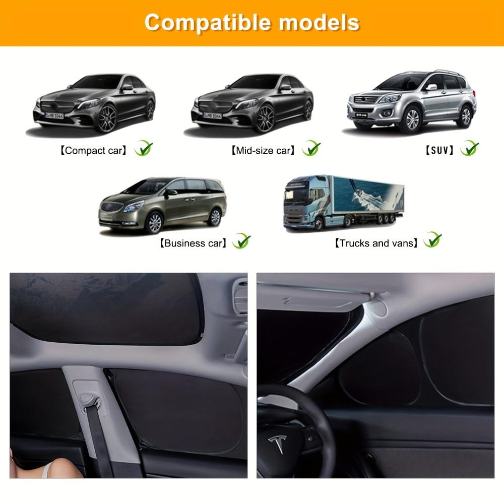 4-Piece Magnetic Car Curtain - Adjustable Blackout Sunshade with 99% UV Protection, Foldable Side Privacy Cover, Durable