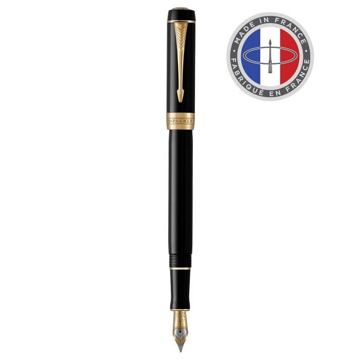 Stylo Plume - PARKER - Duofold Centennial - Noir - Or 18K - Coffret Cadeau