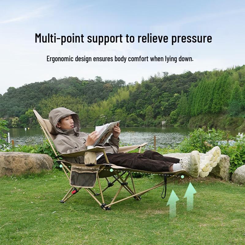 ZISIZ Outdoor Folding Lounge Chair with Detachable Footrest