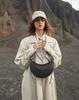 Paris Niche Design Genuine Leather Crescent Saddle Bag - Fashionable Shoulder Messenger Bag