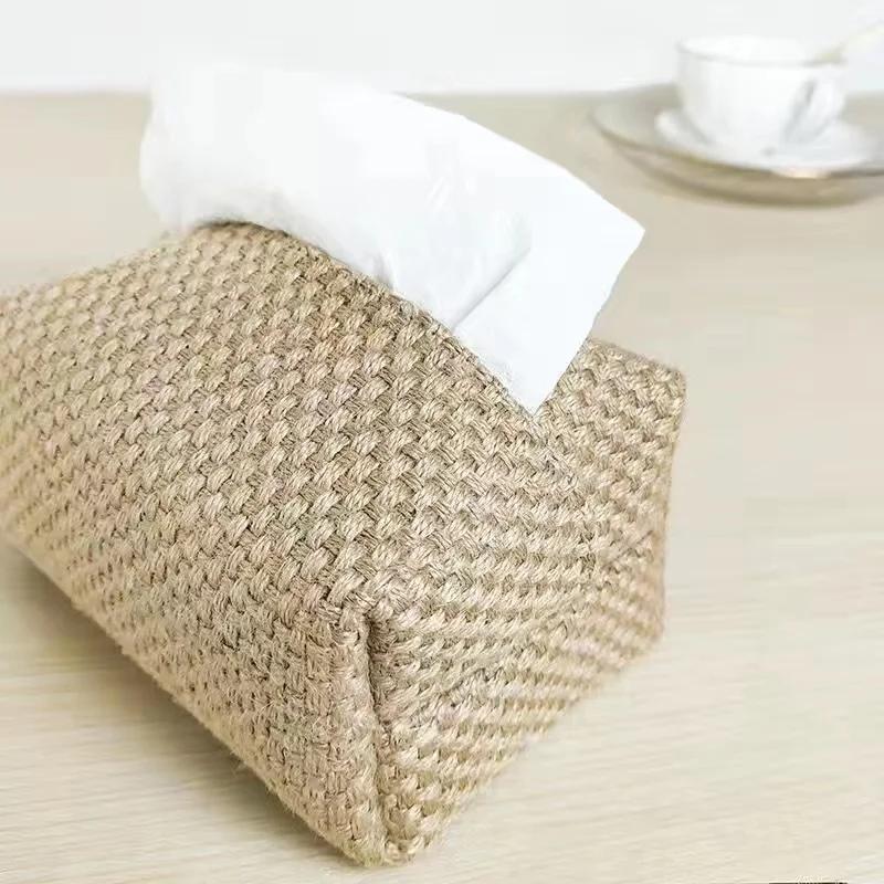 Vintage Aesthetic Tissue Box Container Embroidery Japanese Napkin Holder Portable Toilet Paper Holders Kitchen Organization