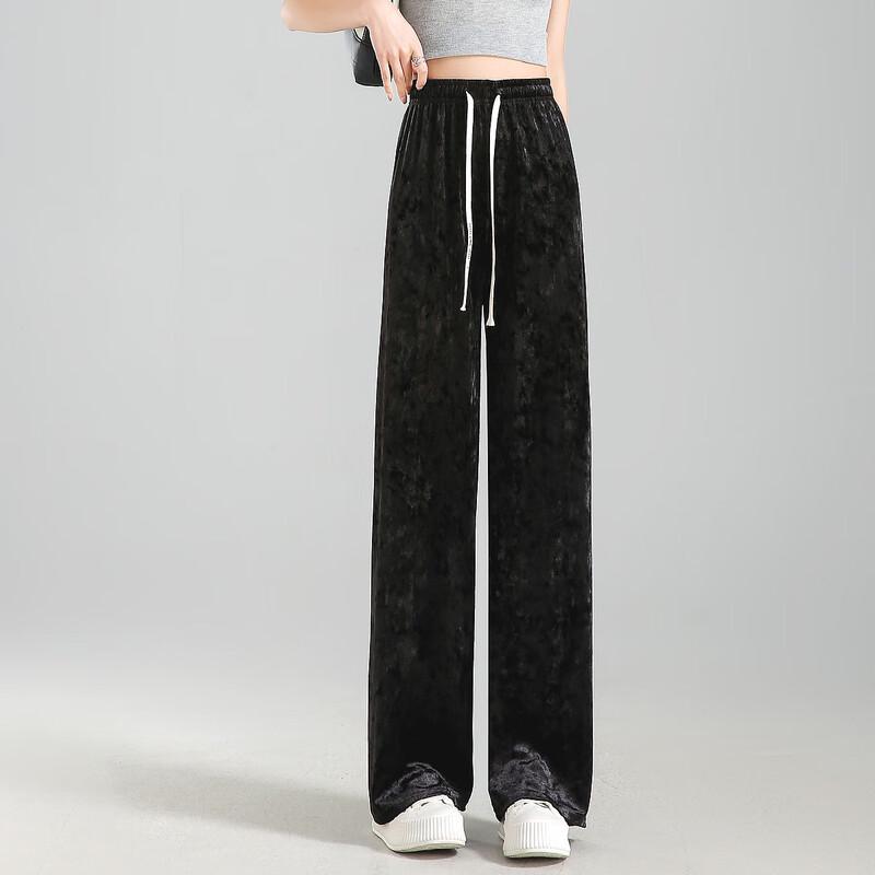Demana Women's Retro Drawstring Wide-Leg Casual Pants