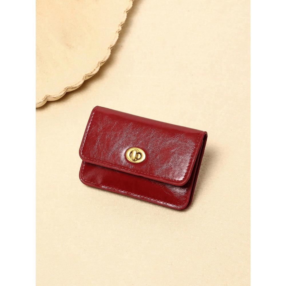 Women's Leather Short Classic Retro Fashion Twist Lock Short Coin Purse, Multi-Function Wallet, Minimalist Clutch For Women Wallet Mini Urse