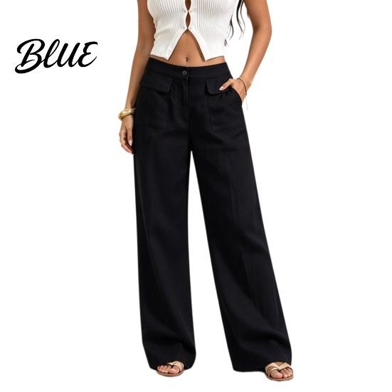 Casual Pants Women Straight Wide Leg Trousers Loose Fit Drapey High Waisted for Work Pants Solid Color Dressy Trousers Office Travel Comfortable