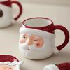 Weihnachtstasse Großes Fassungsvermögen 650ml Keramiktasse Unterglasurfarbe Weihnachtsmann Wasserbecher Snacks Dessert Untertasse