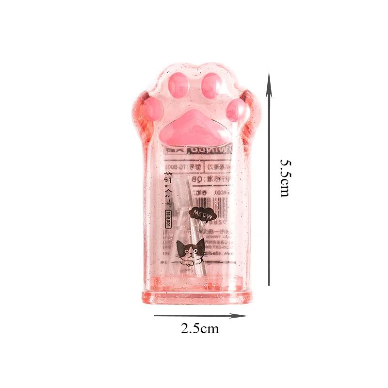 1pcs Cute Paw Pencil Sharpener Mini Transparent Cartoaon Kitties Manual Sharpeners Stationery School Kids Gift Reward