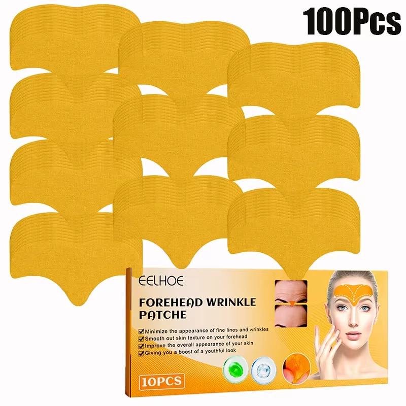EELHOE 10-100pcs Forehead Wrinkle Patches Anti Wrinkles Facial Patches Natural Forehead Line Removal Gel Patch Face Skin Patch
