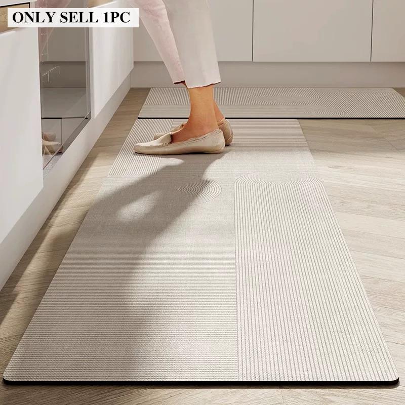 Kitchen Carpet Absorbent Non-slip Oil-proof Diatomite Floor Mat Minimalist Striped Rug Long Size Home Decoration Rugs Alfombra