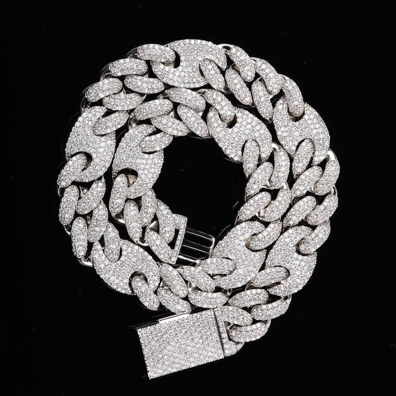 

Мужское ожерелье-кубинская цепь 20 мм Miami Lock с цирконом, в стиле хип-хоп