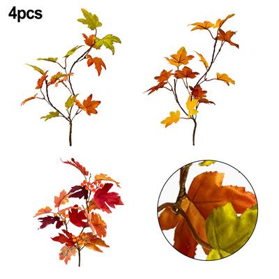 Maple Leaf Reusable Silk Artificial Autumn Supplies Cloth