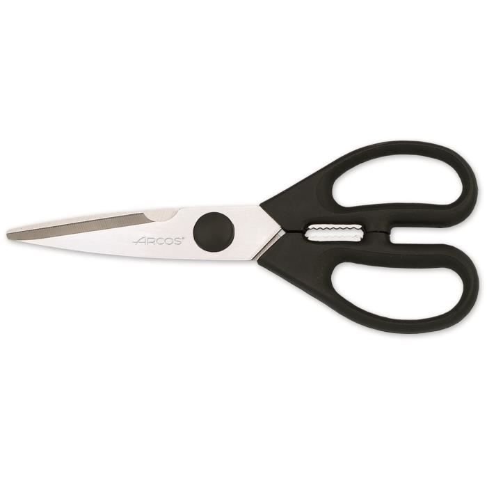 Ciseaux de cuisine Arcos 784901 en acier inoxydable et mango 195 mm de polypropylène sous blister.