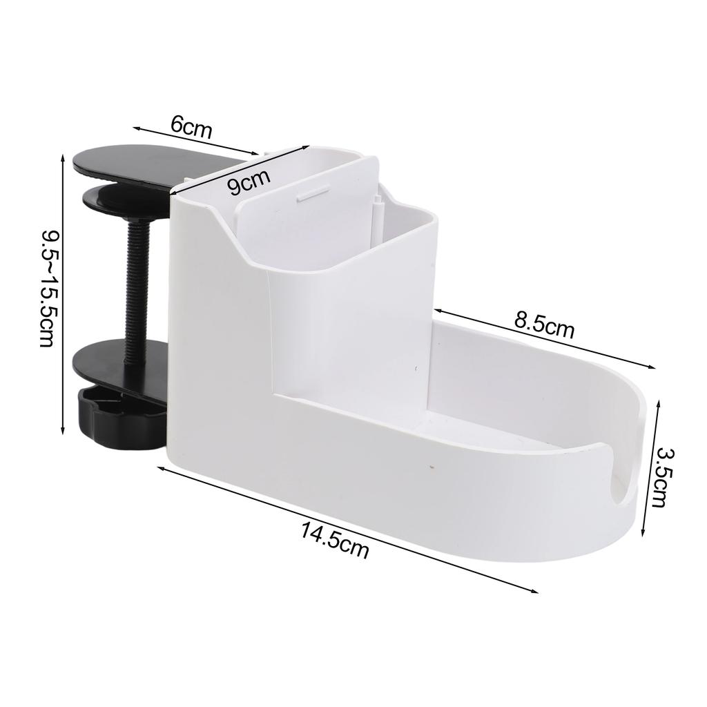 Phone and Cup Organizer Desktop Storage Rack with Adjustable Removable Partition Anti Slip Screw Buckle ABS Carbon Steel