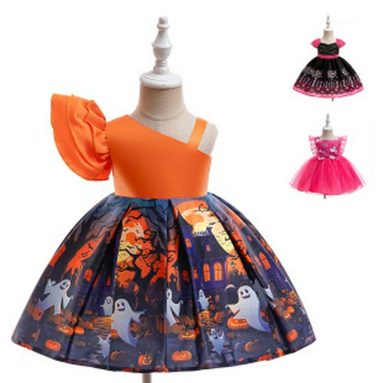 ევროპული და ამერიკული გოგონების პრინცესას გოგრის ჯადოქრის ჰელოუინის კოსტუმის კაბა