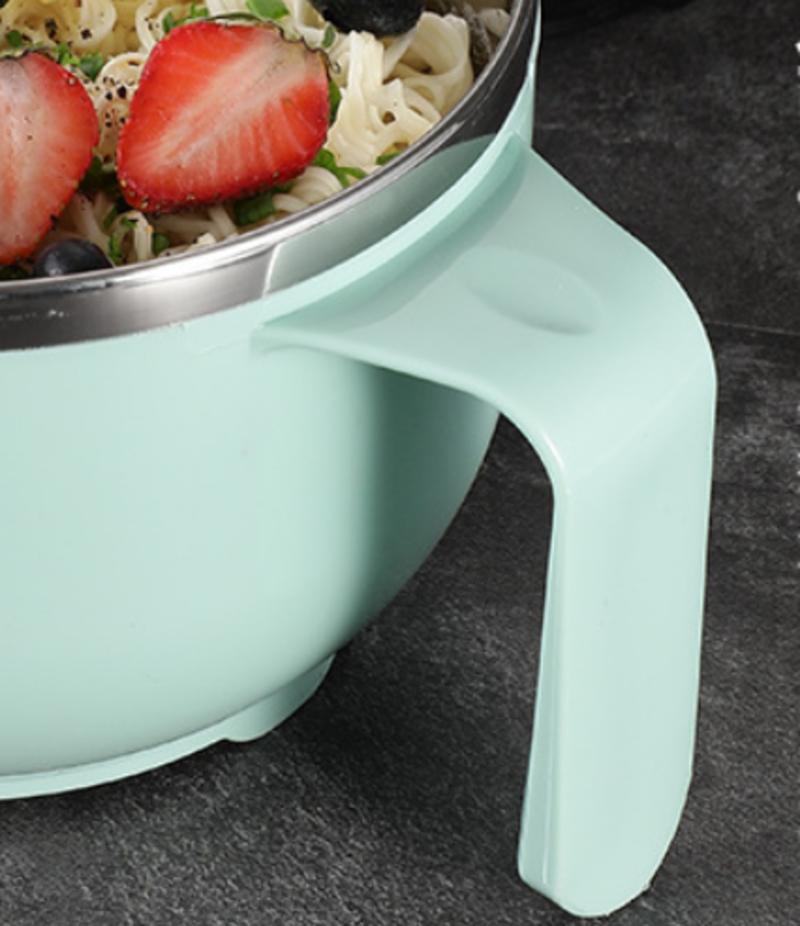304 Stainless Steel Large Capacity Instant Noodle Noodle Lunch Bowl with Lid Japanese Salad Cup for Kids Food | Lunch Box (Green)