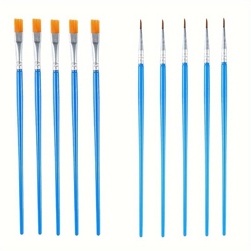 

10 шт., набор кистей для рисования, художественные круглые плоские волосы, нейлоновая кисть для рисования волос, ручка для масла, акрила, акварели, школьные художественные принадлежности 10pcs