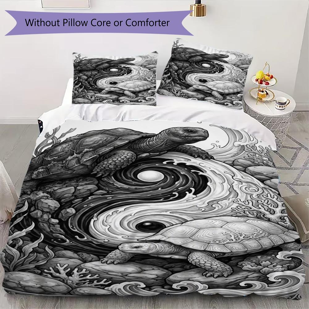 

Tai Chi Animals Pattern Bedding uilt Set uilt Cover Pillowcase Home Decoration Birthday Gift (1 * duvet cover + 2 * pillowcase without core)107 135x200cm