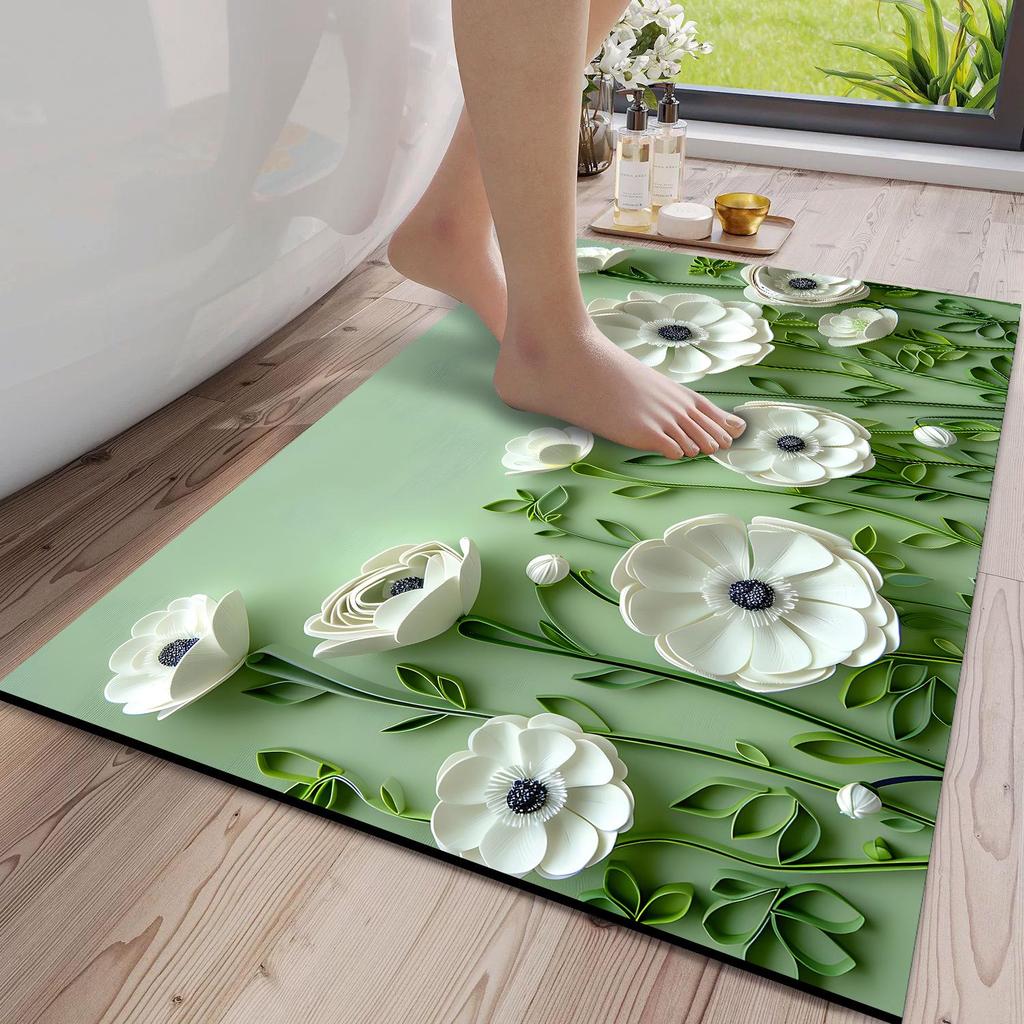 3D Quick-Dry Non-Slip Diatom Mud Bathroom Mat