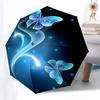 Blue Butterfly Glitter Wallpaper, Digital DownloadUmbrella, Cute Umbrella with Cute Design, Portable 3-Fold Compact Umbrella for Men & Women, Valentin
