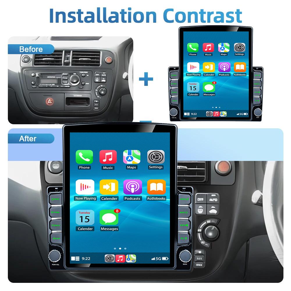 Android 13 Car Radio Stereo GPS For Honda Civic Ferio Vi-RS EK3 EK4 1996-1999 CarPlay 4G 8Core Dynamic Screen