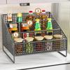Sturdy Kitchen Countertop Organizer Metal Basket Organizer Shelf Kitchen Storage Rack Space-Saving Multi-Purpose Spice Organizer