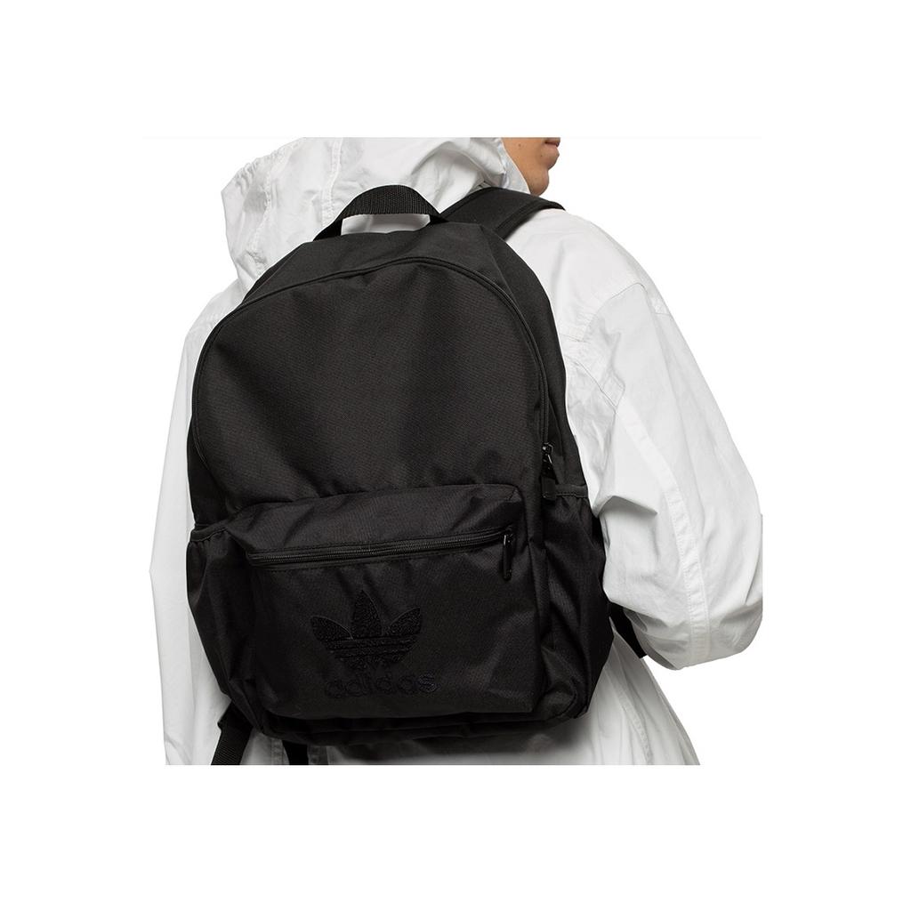 Adidas Originals Three Stripes Sport Simple Retro College Style Large Capacity Polyester Backpack Unisex Backpack Black FM0724