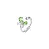 Elegant Adjustable Butterfly Zircon Ring For Women Chic Geometric Design Fashion 2024 Jewelry