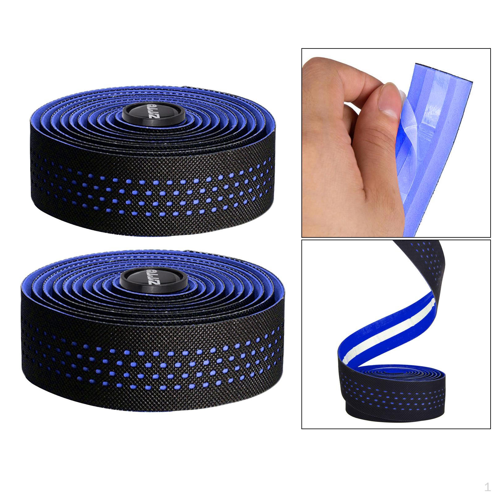 

2 Handlebar Tape Comfortable Grip Wraps Against Vibration with синій