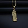 Religious Virgin Mary Pendant Amulet Necklace Stainless Steel Christian Jewelry Rhinestone Prayer for Women Collar