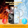 Caraffa in Vetro con Coperchio in Bambù 1800ml Caraffa Acqua in Vetro Multifunzionale Resistente al Calore Brocca in Vetro con Manico per Tè Caldo Freddo