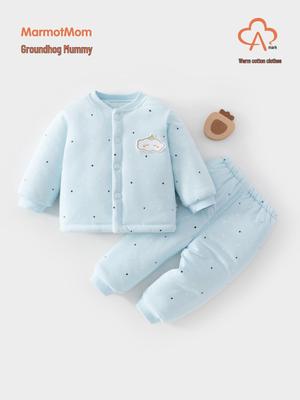 Winter Thick Cotton Baby Clothes Set: Class A, Two-Piece for Infants & Toddlers, Boys & Girls