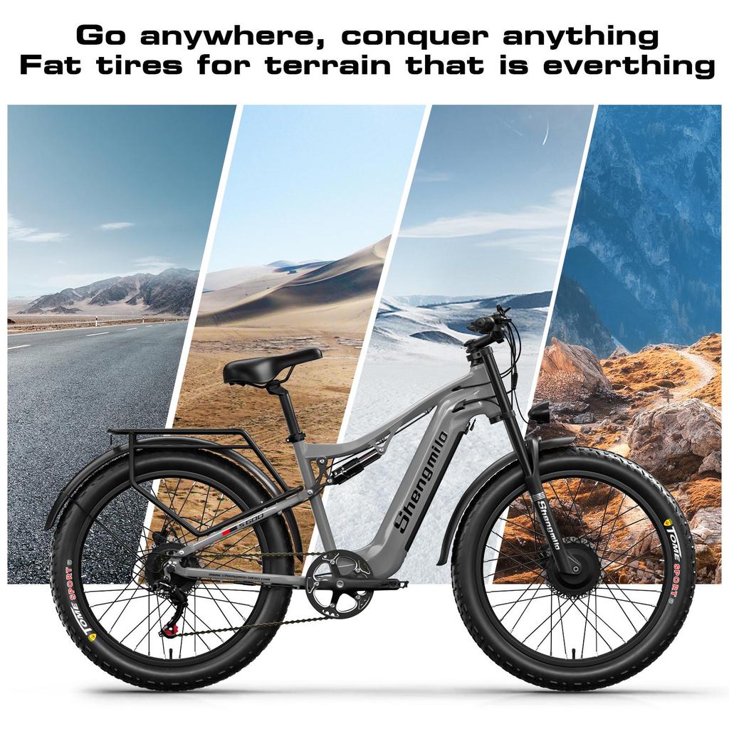 Shengmilo S600 Adult 2000W Men's E-Mountain Ebike with Two Motors, 48V17.5AH840WH Battery,26 Inch Wide Tyre Men's Electric Bike