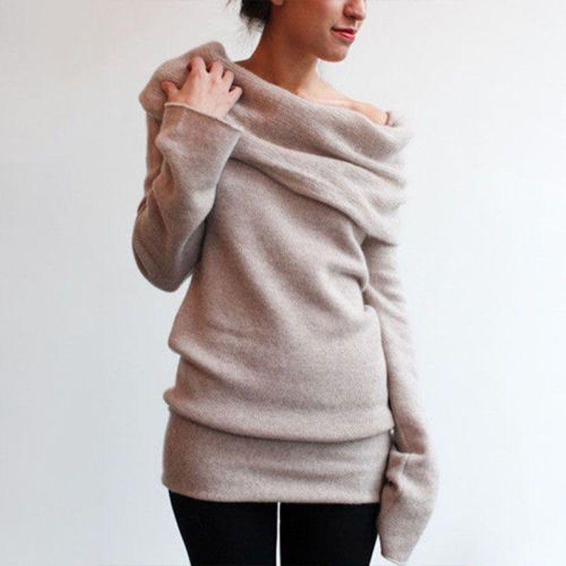 Luxurious Womens Off The Shoulder Sweatshirts Sweater With Timeless Winter Warmth