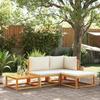 VidaXL 4-Piece Garden Sofa Set with Cushions In Acacia Wood and Rattan 3278916