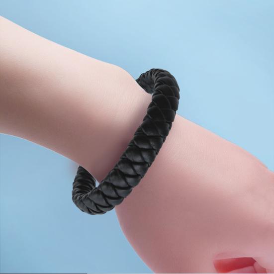 Portable Faux Leather Type-C Micro USB Woven Mini Charging Bracelet Data Cable