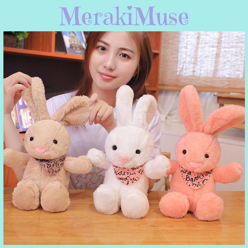 Colorful Rabbit Scarf Plush Toy Cute Cartoon Kid Companion Birthday Doll Gift