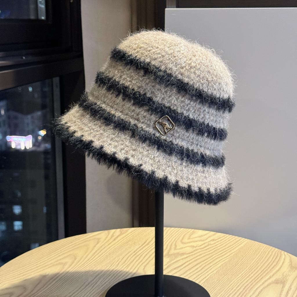 Fisherman Hat Women's Autumn and Winter Warmth Ear Protection Revealing Face Small Big Head Size Korean Style Versatile Casual Knitted Wool