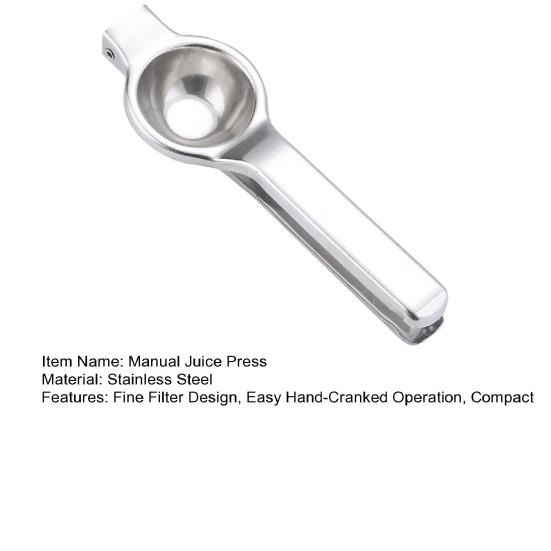 Manual Lemon Squeezer with Long Handle Stainless Steel Heavy-Duty Citrus Juicer for Lemon Lime Orange Rust-Proof Essential Kitchen Tool for