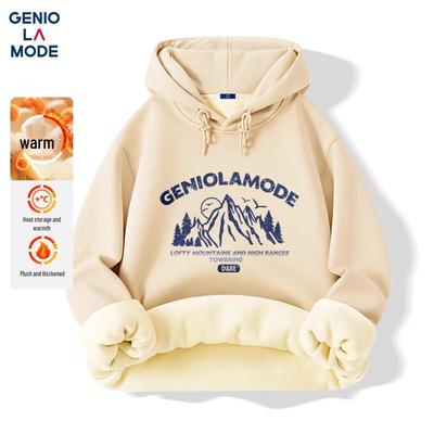 GENIOLAMODE Hanorac cu glugă căptușit cu fleece pentru bărbați
