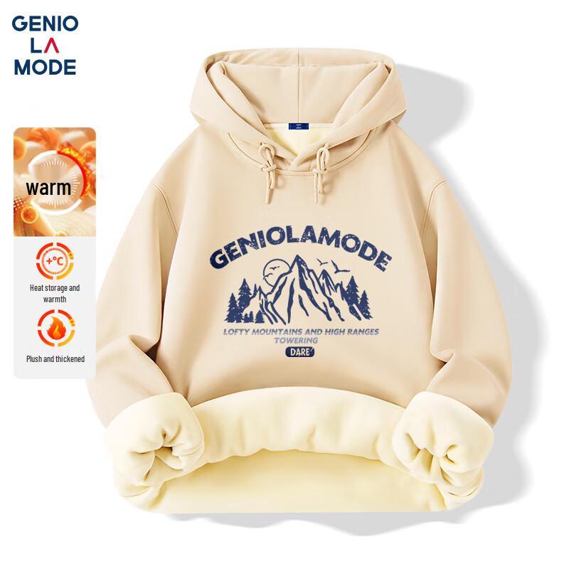 

GENIOLAMODE Men s Heavyweight Fleece Hooded Sweatshirt L