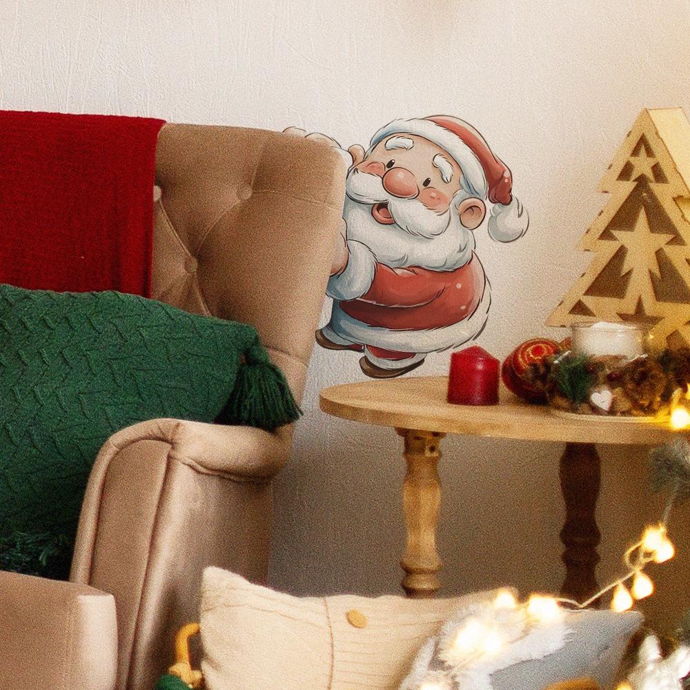 Aquarell Niedlicher Weihnachtsmann Heimhintergrund Eckverschönerungsaufkleber