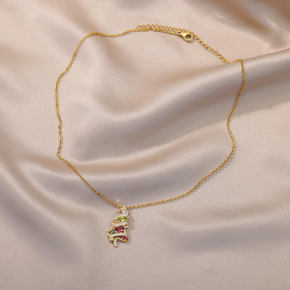 Coloful Christmas Tree Neckalces For Women Stainless Steel Gold Color Tree Pendant Neckalce Party Christmas Jewelry Gift Femme