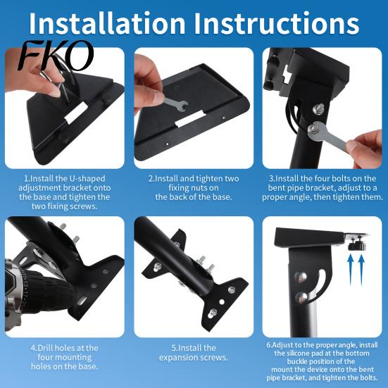 Carbon Steel Solar Panel Mount Terminal Plate Bracket, Roof Installation Weather Resistant High-Strength Adjustable Anti-corrosion Bracket