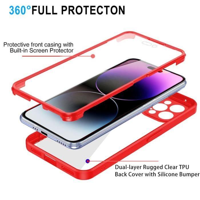 Protective Case - E.F.CONNECTION - for iPhone 14 Pro - Red - Semi-rigid - Full Protection