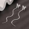 1pc Ear Cuffs Fake Piercing Earrings For Girls Long Chian Tassel Ear Clip Snake Butterfly Women's Jewelry New Ins Fashion EF117