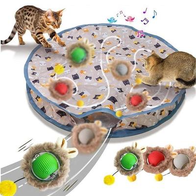 Intelligentes interaktives Katzenspielzeug, Ball, schnell rollend im Beutel, Versteckspiel für Kätzchen, Bewegungsaktiviertes interaktives Katzenspielzeug für den Innenbereich