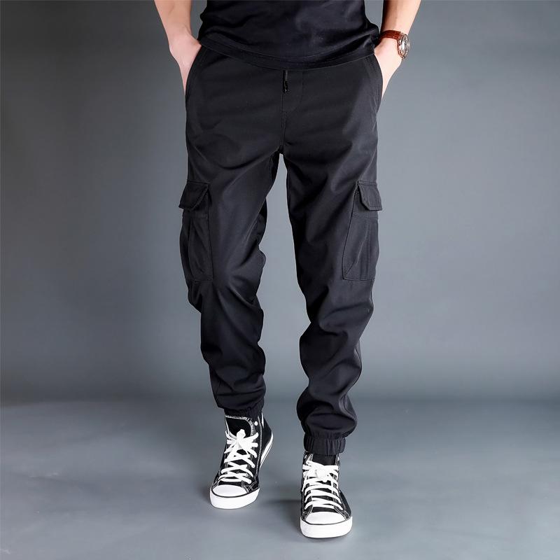 Men's Loose Cuff Overalls: Trendy Harem Jogging Pants with Large Pockets for Spring & Summer, Available in Large Sizes