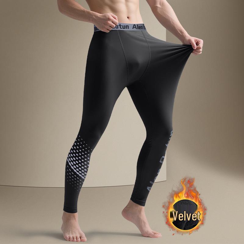 Men's Thermal Fleece Compression Pants for Running, Cycling, and Training